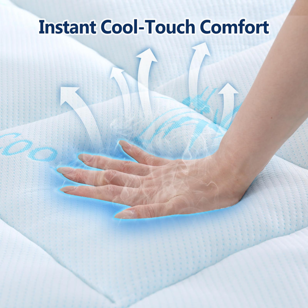DOWNCOOL sliced view of gel memory foam layer offering pressure-relief support