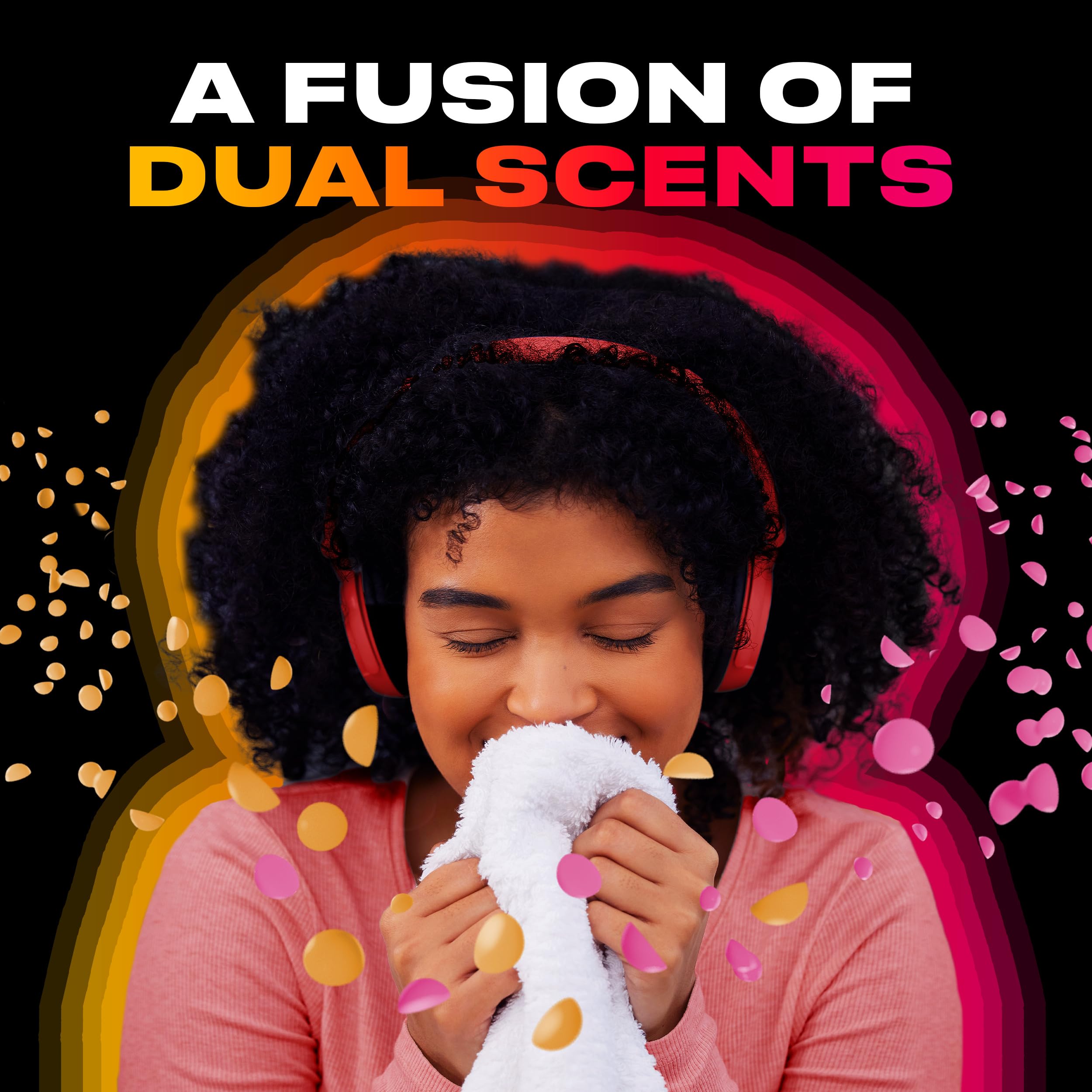 Washer mid-cycle with clothes treated by Downy Unstopables Fusions showing fresh-scent results