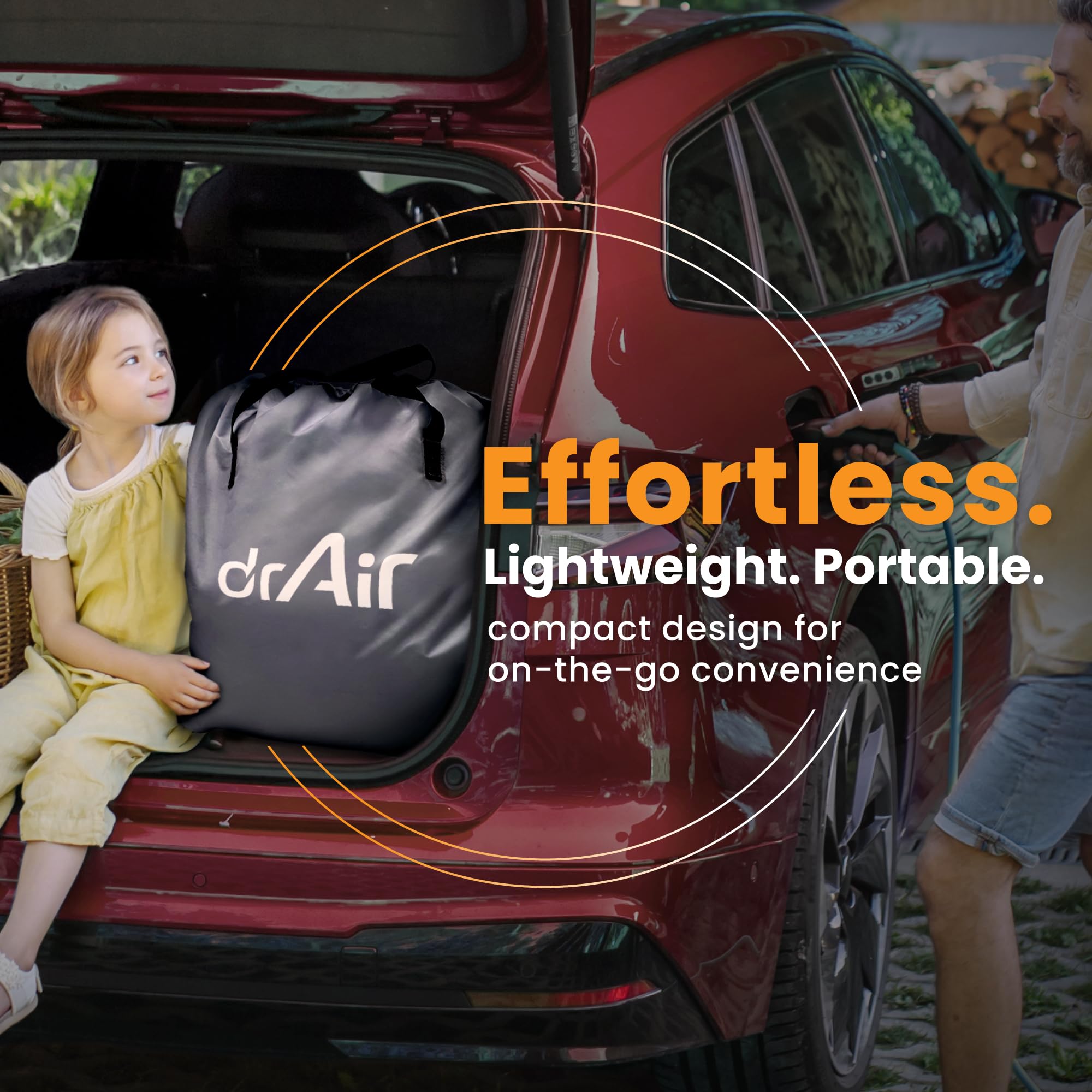 Dr. Air lifestyle campsite setup showing portable comfort outdoors