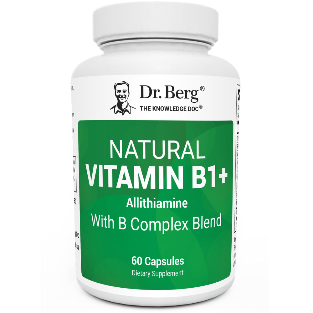Dr. Berg front label showing B complex benefits and branding