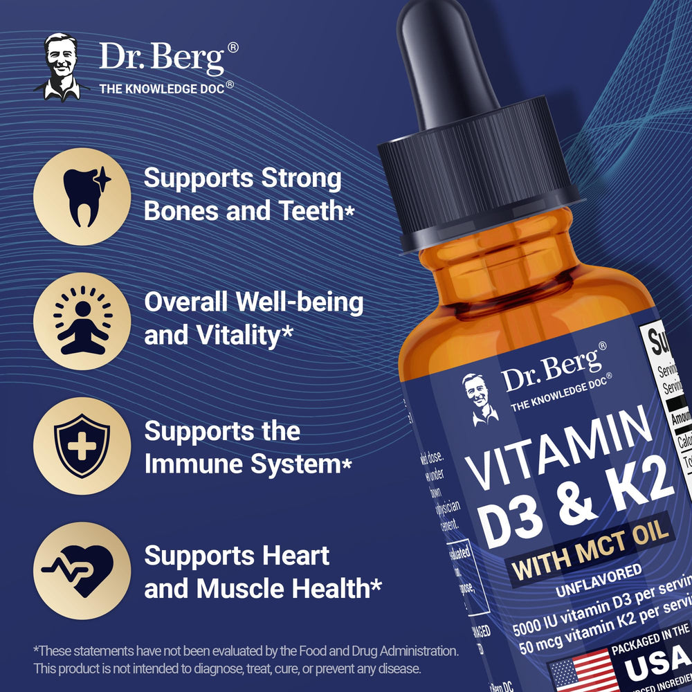 Dr. Berg glass bottle beside its box emphasizing premium packaging and protected glass