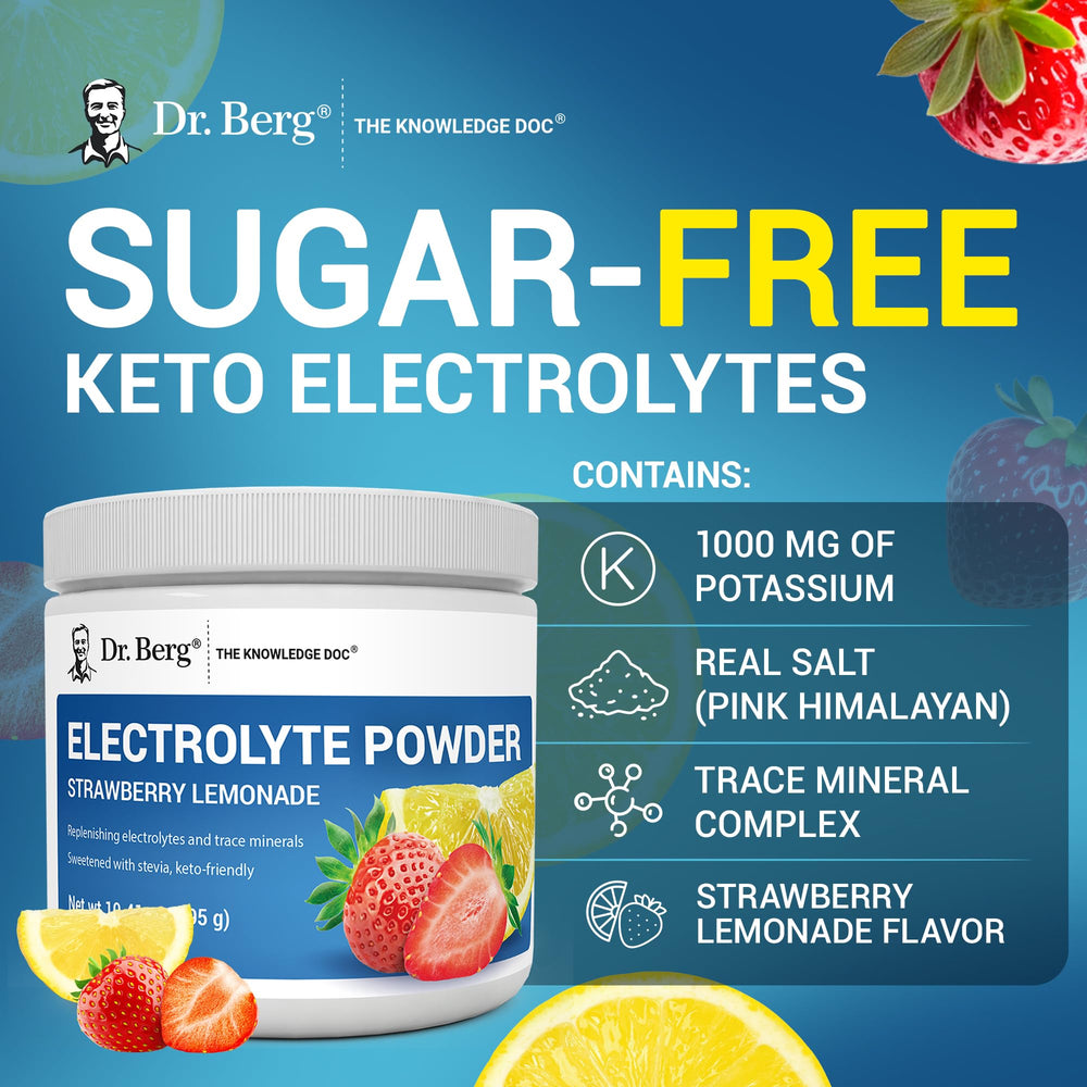 Dr. Berg ingredient label showing potassium and pink Himalayan salt