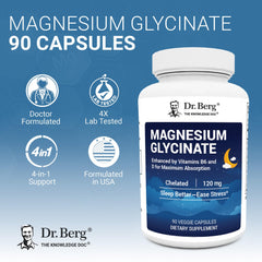 Dr. Berg label close-up highlighting magnesium, D3, B6, and zinc