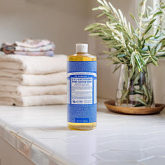 Dr. Bronner's poured soap texture illustrating concentrated lathering benefit
