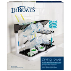 Dr. Brown's drying tower front view showing organized storage benefit