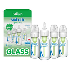 Dr. Brown's front view of 4-pack glass bottles showing set and convenience