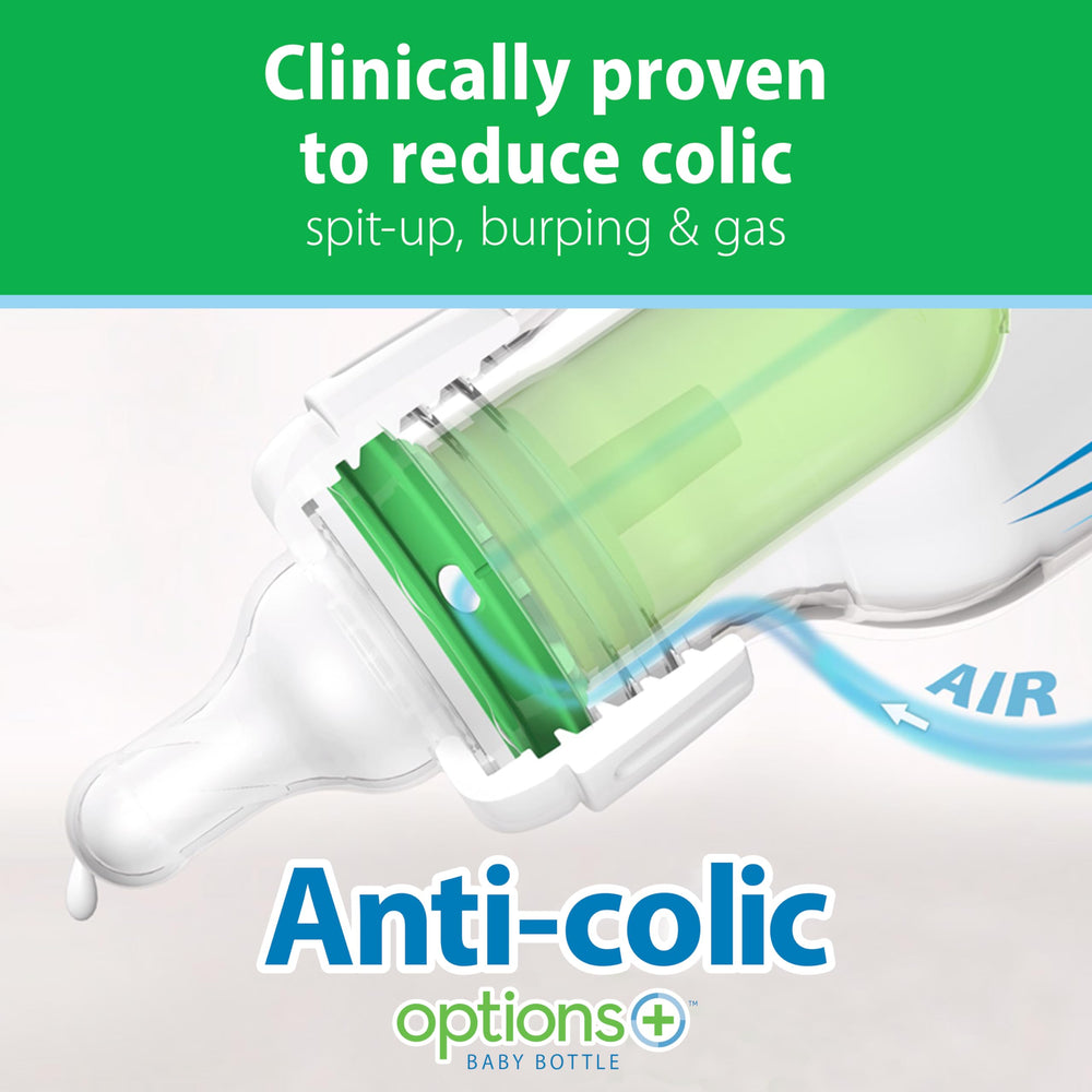 Dr. Brown's narrow-neck bottle side profile highlighting sturdy borosilicate glass