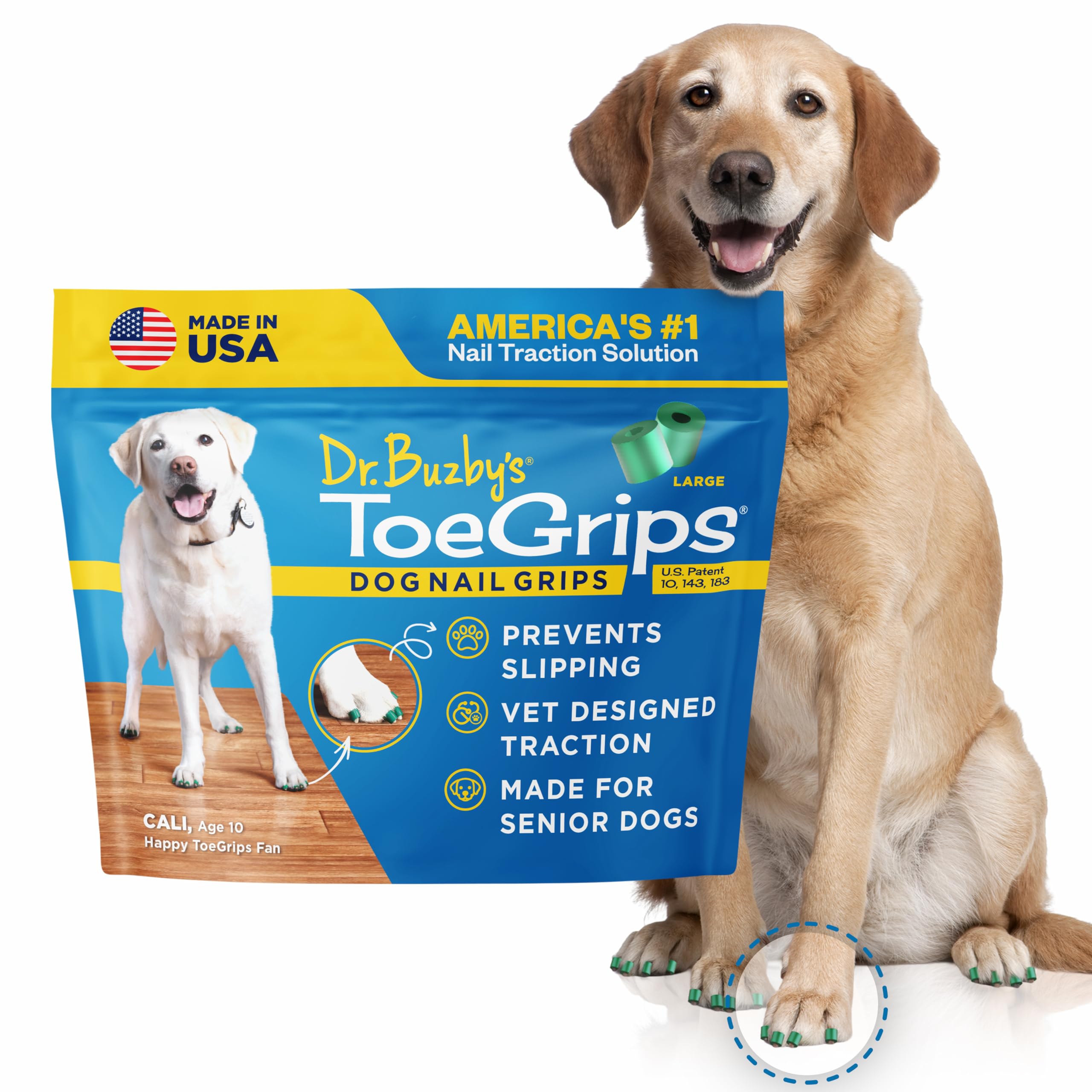 Dr. Buzby's front packaging showing large 20-grip pack and benefits