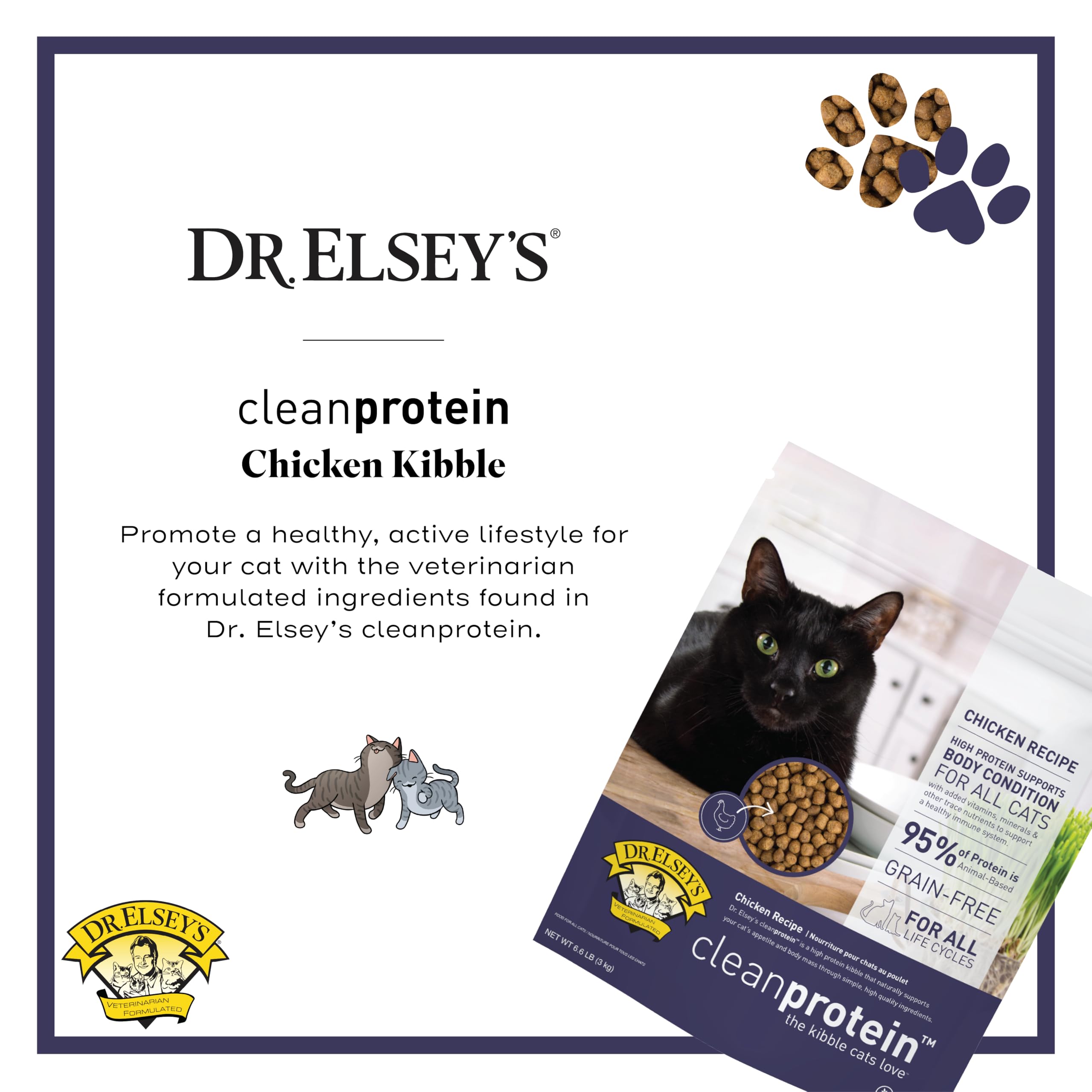 Dr. Elsey's chicken ingredient shot emphasizing real meat protein