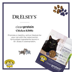 Dr. Elsey's chicken ingredient shot emphasizing real meat protein
