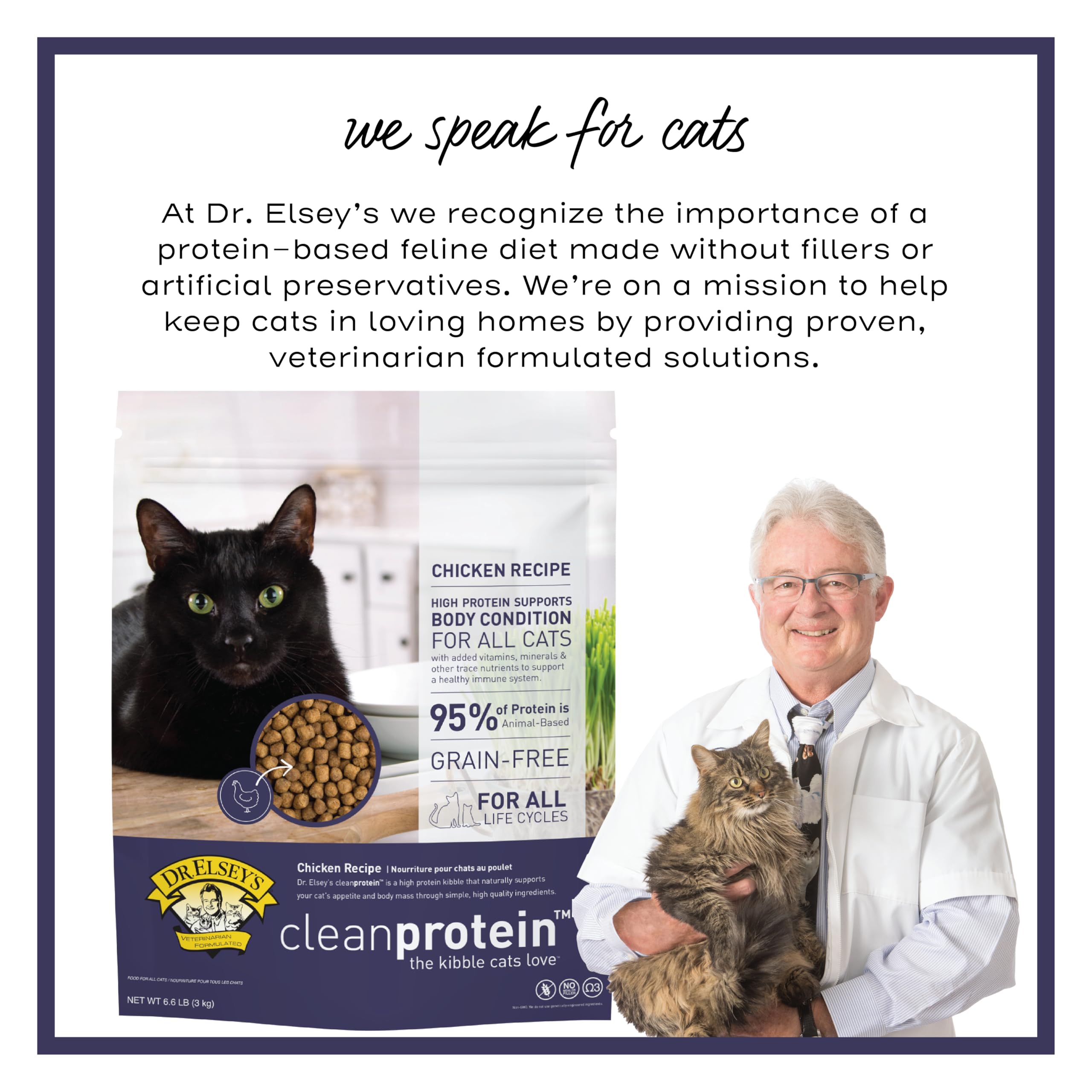 Dr. Elsey's feeding directions close-up illustrating portion guidance
