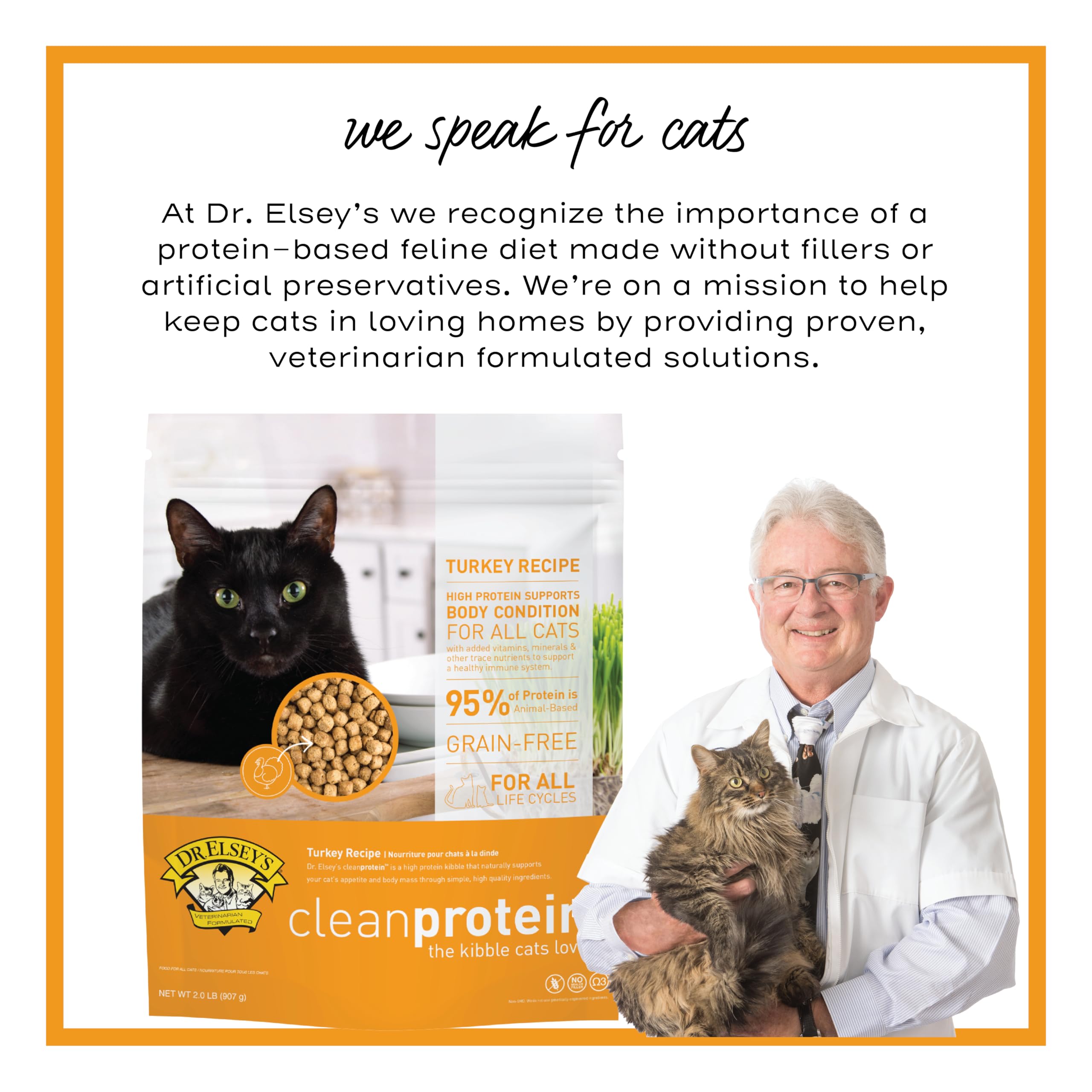 Dr. Elsey's nutritional chart close-up highlighting omega-3s and protein