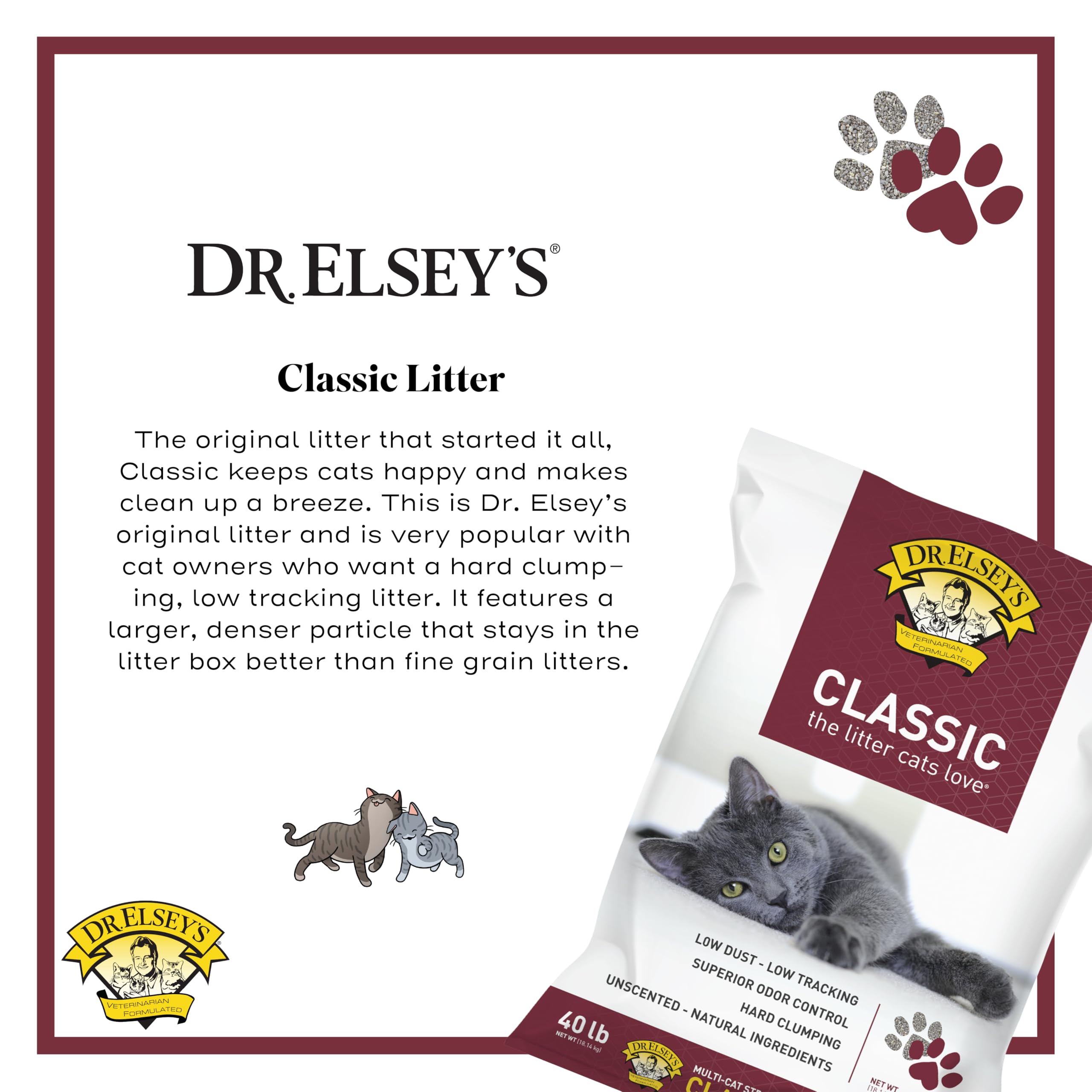 Dr. Elsey's firm clump detail demonstrating strong scoopable clumps and easy cleanup