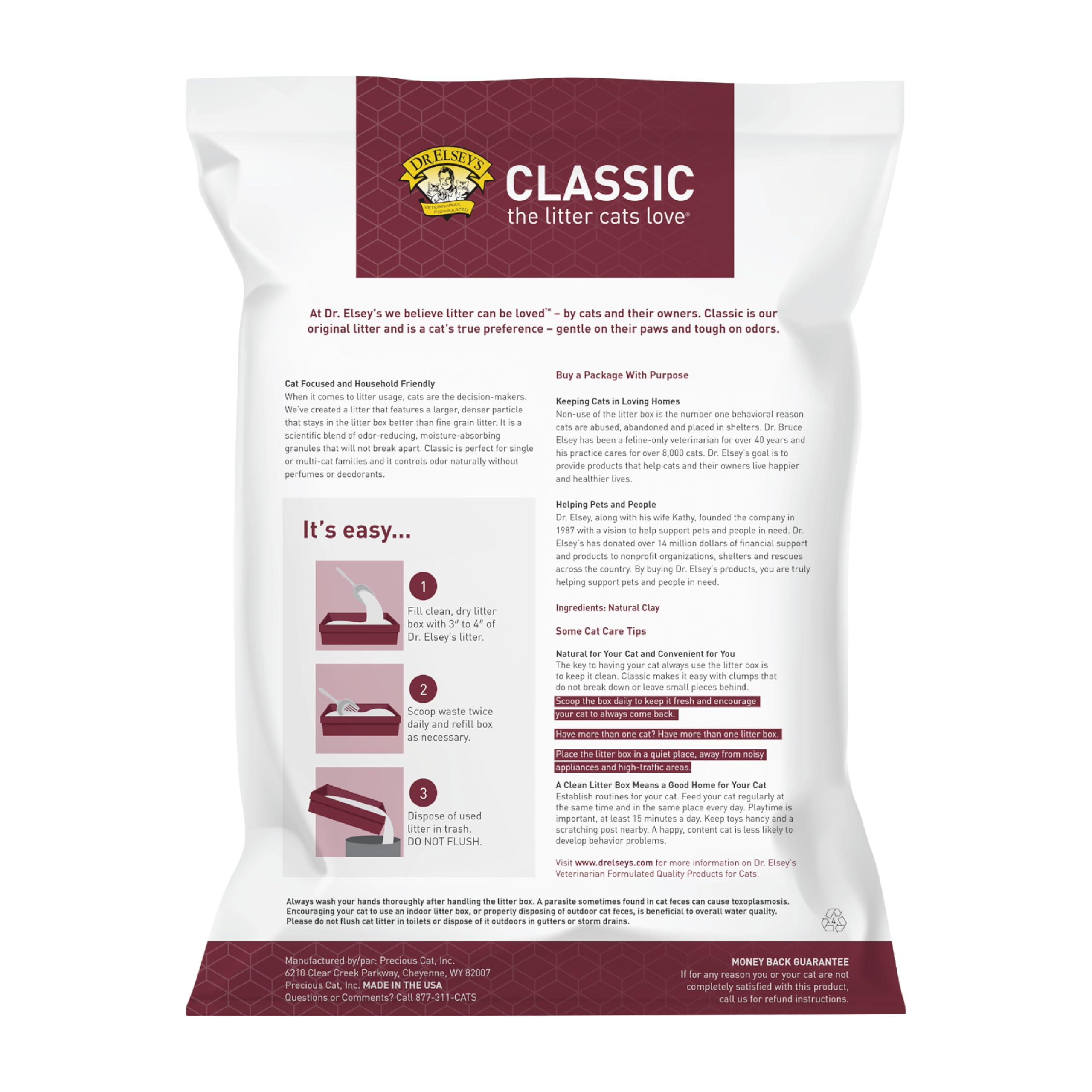 Dr. Elsey's close-up of larger granules showing texture and low tracking benefit