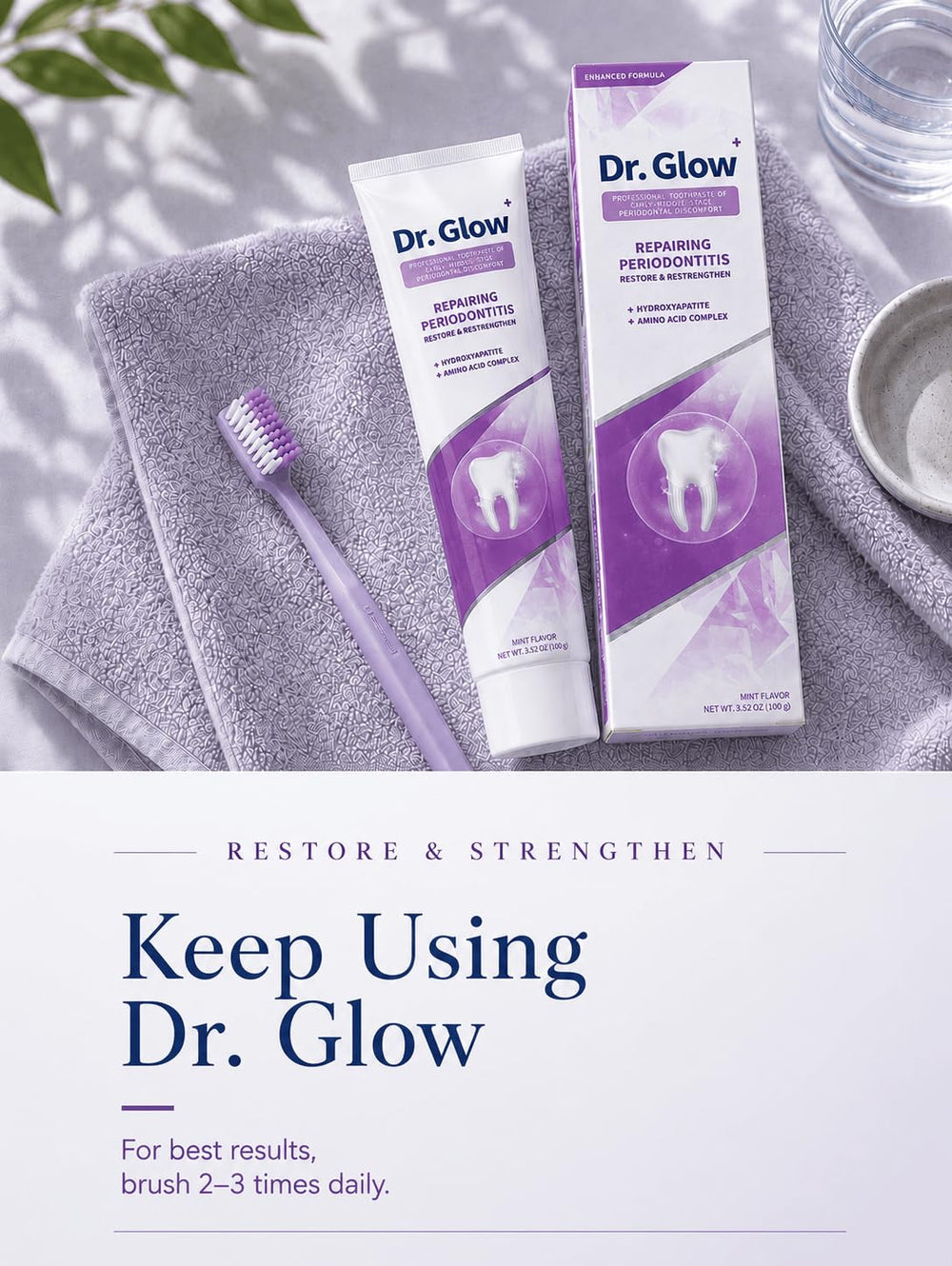 Dr. Glow label showing features and usage, aiding informed purchase decisions