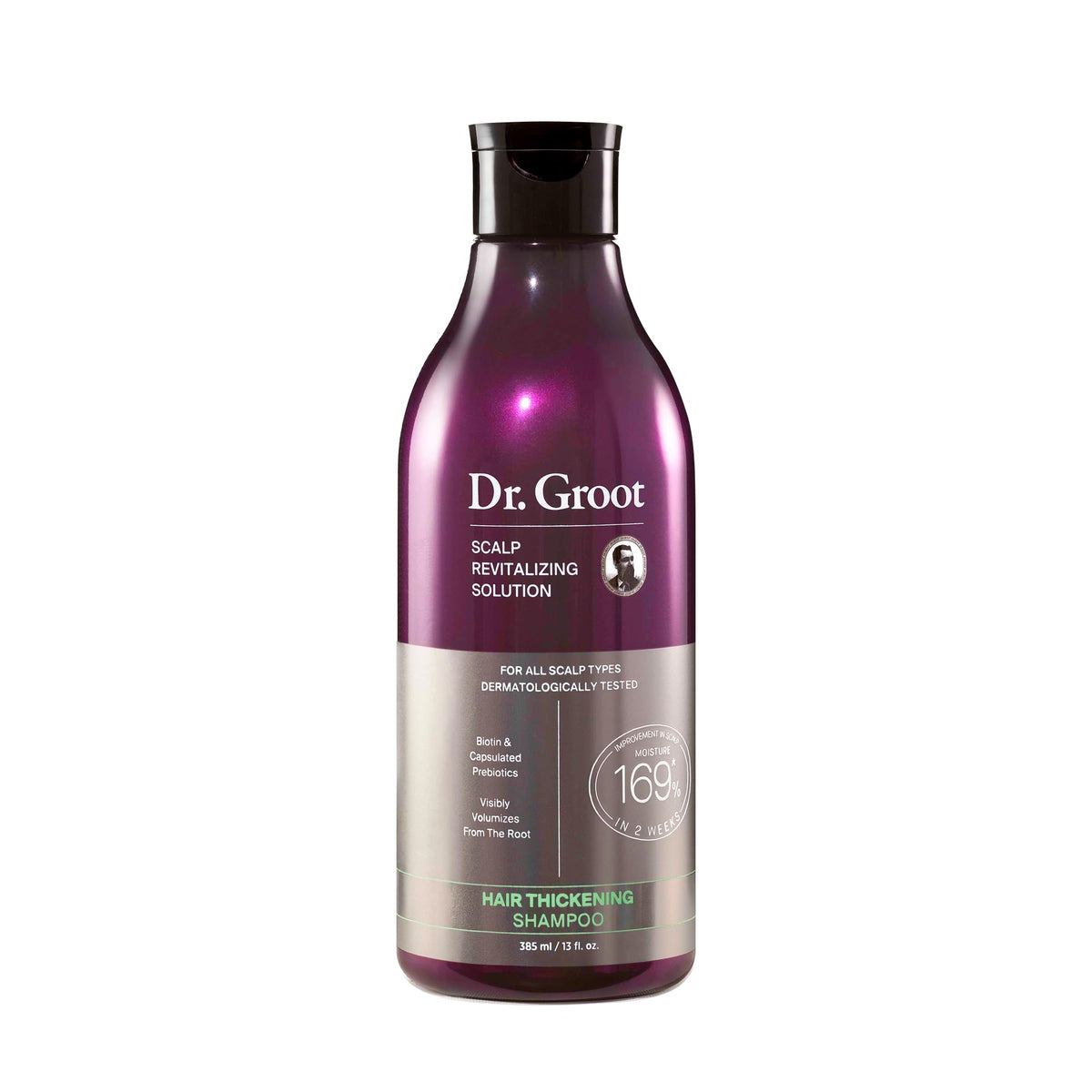 Dr. Groot front bottle showing label and volumizing benefits