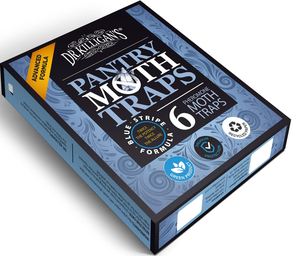 Dr. Killigan's blue stripe label close-up showing patented formula benefit