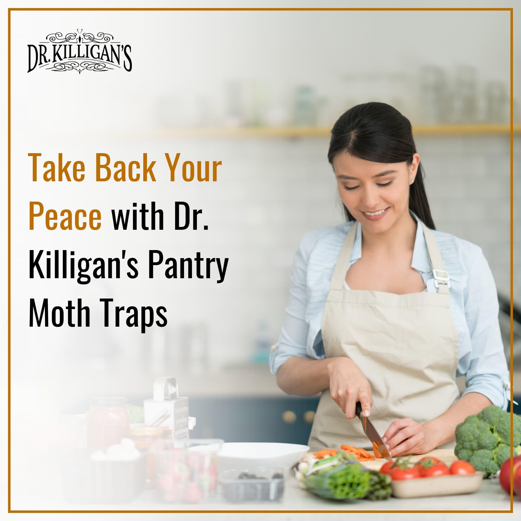 Dr. Killigan's trap on kitchen cabinet illustrating discreet, food-safe use