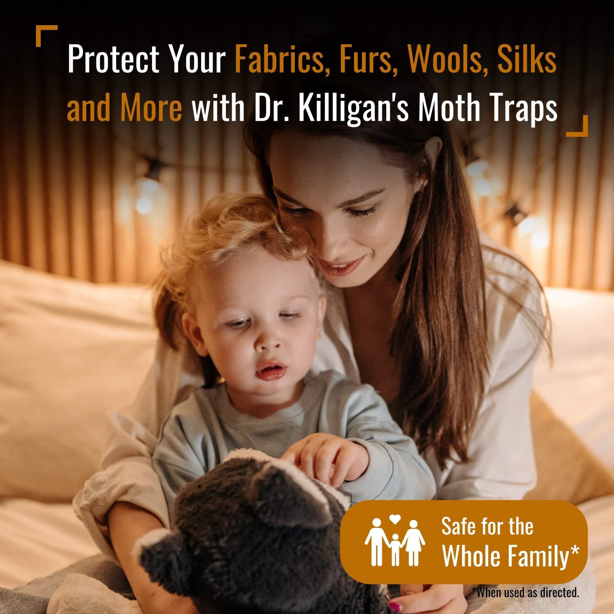 Dr. Killigan's trap beside a folded wool scarf for size comparison and textile protection