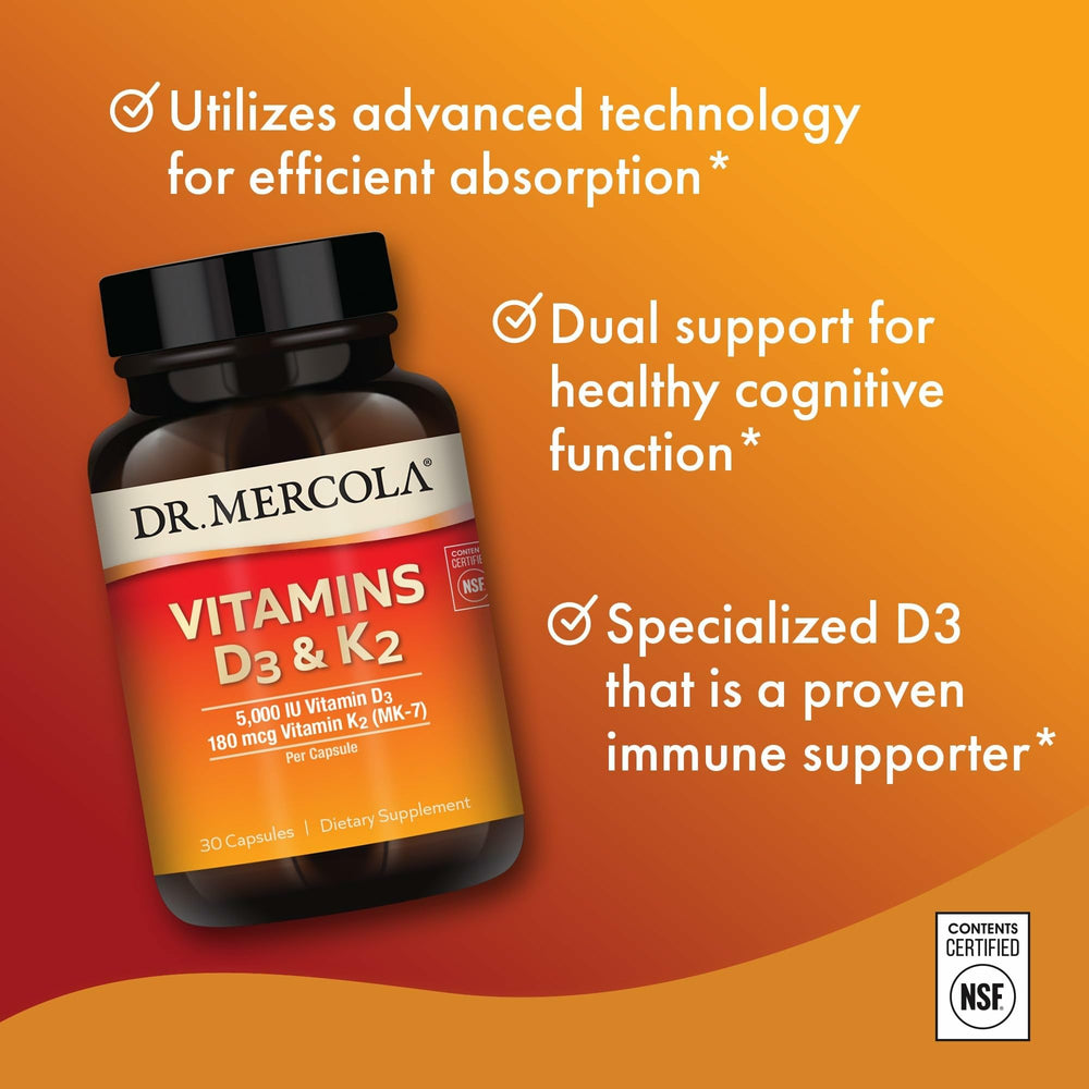 Dr. Mercola open bottle with capsules displayed to show 30-serving quantity