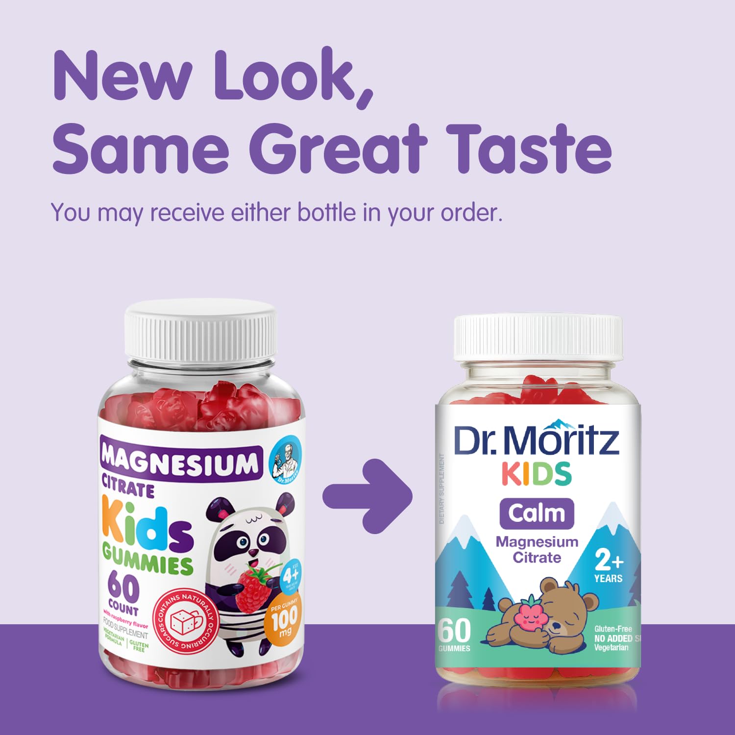 DR. MORITZ open bottle with visible gummies showing serving convenience