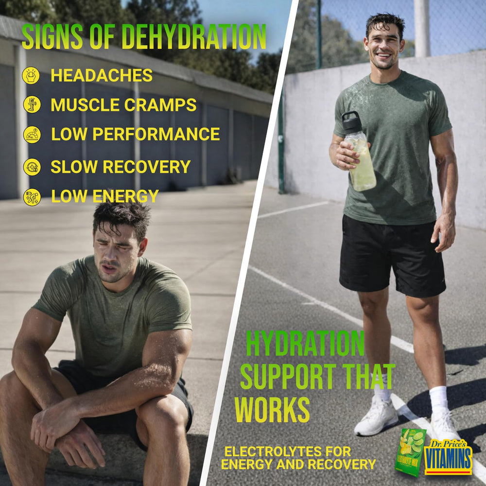 Dr. Price's Vitamins mixed lemon lime drink in glass showing clear hydration