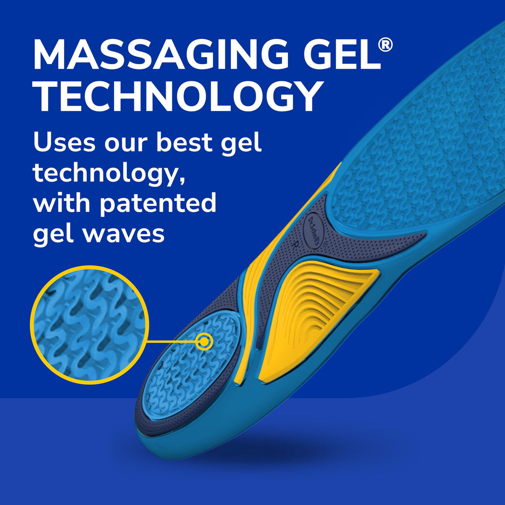 Dr. Scholl's massaging gel waves detail for enhanced shock absorption