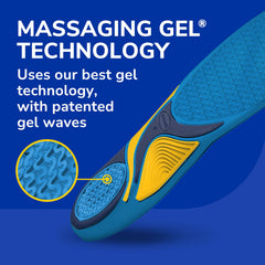Dr. Scholl's massaging gel waves detail for enhanced shock absorption