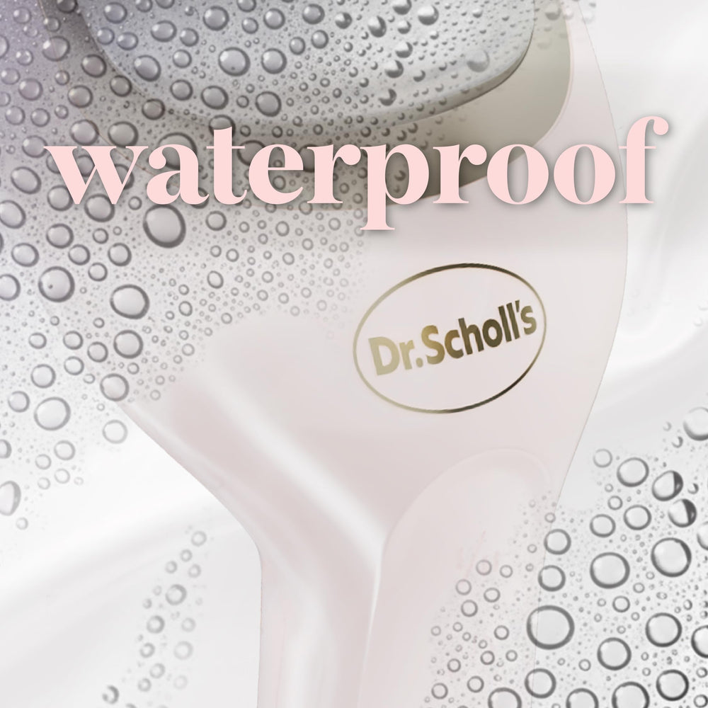 Dr. Scholl's dust catcher detail capturing debris for cleaner foot care