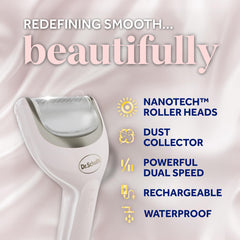 Dr. Scholl's device in hand demonstrating comfortable grip for controlled removal