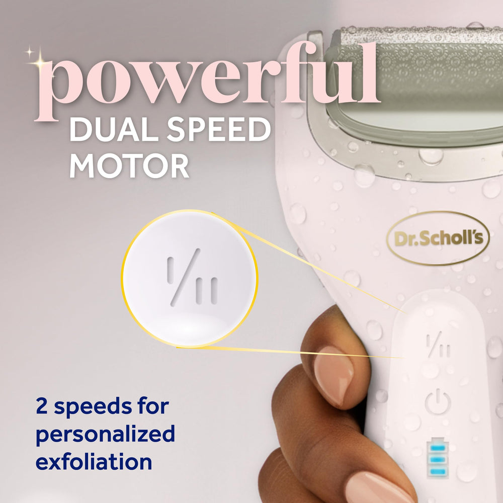 Dr. Scholl's LED battery indicator displaying charge for reliable runtime
