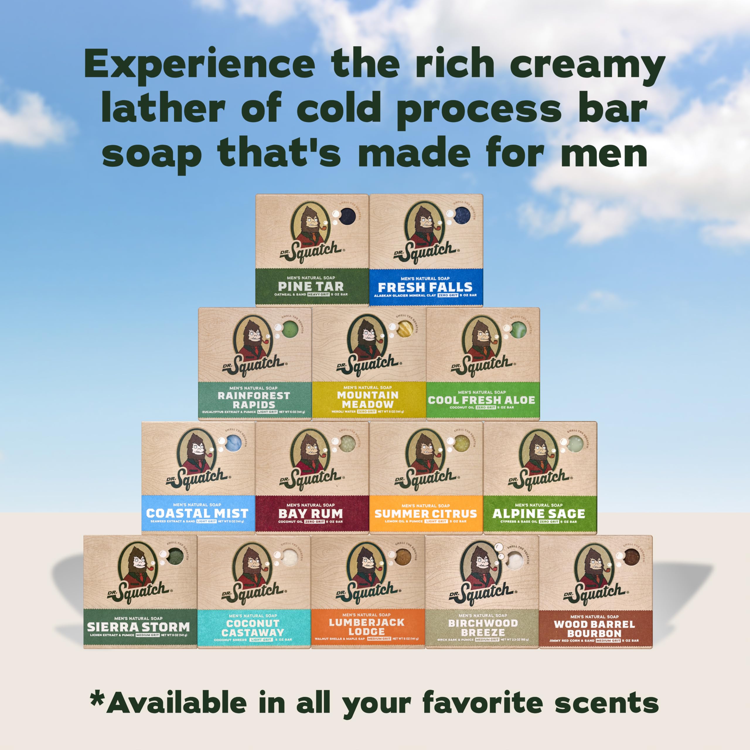 Dr. Squatch bars in shower showing real-use context and effective rinsing benefit