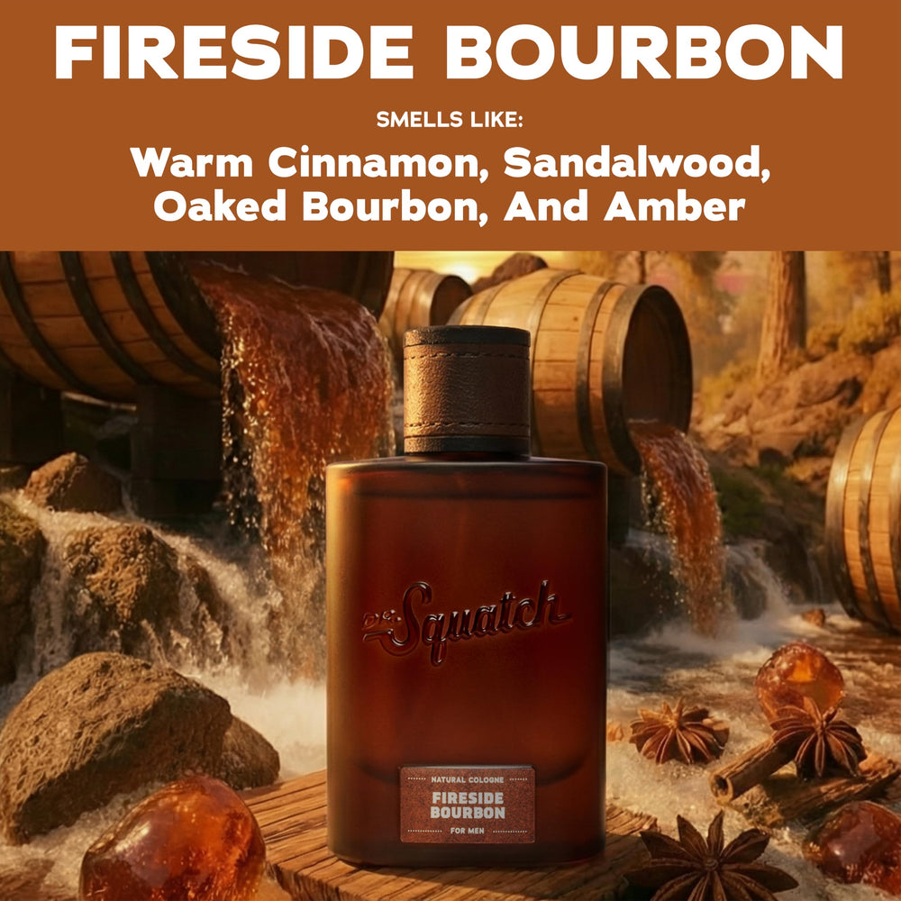 Dr. Squatch Fireside Bourbon bottle in hand showing size and portability benefit