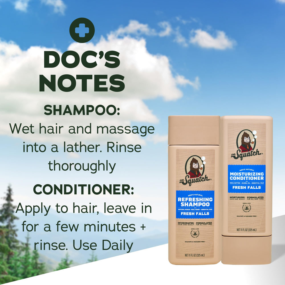 Dr. Squatch Fresh Falls before and after hair comparison showing improved manageability