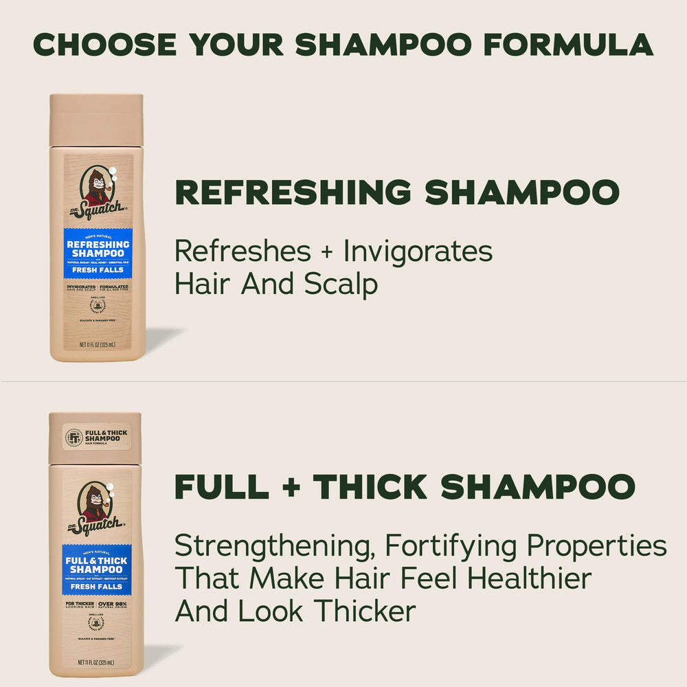Dr. Squatch Fresh Falls shampoo lather on palm demonstrating effective cleansing