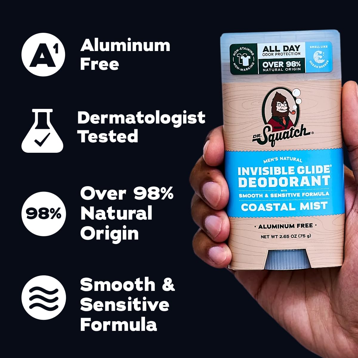 Dr. Squatch Summer Citrus stick showing bright citrus scent benefit