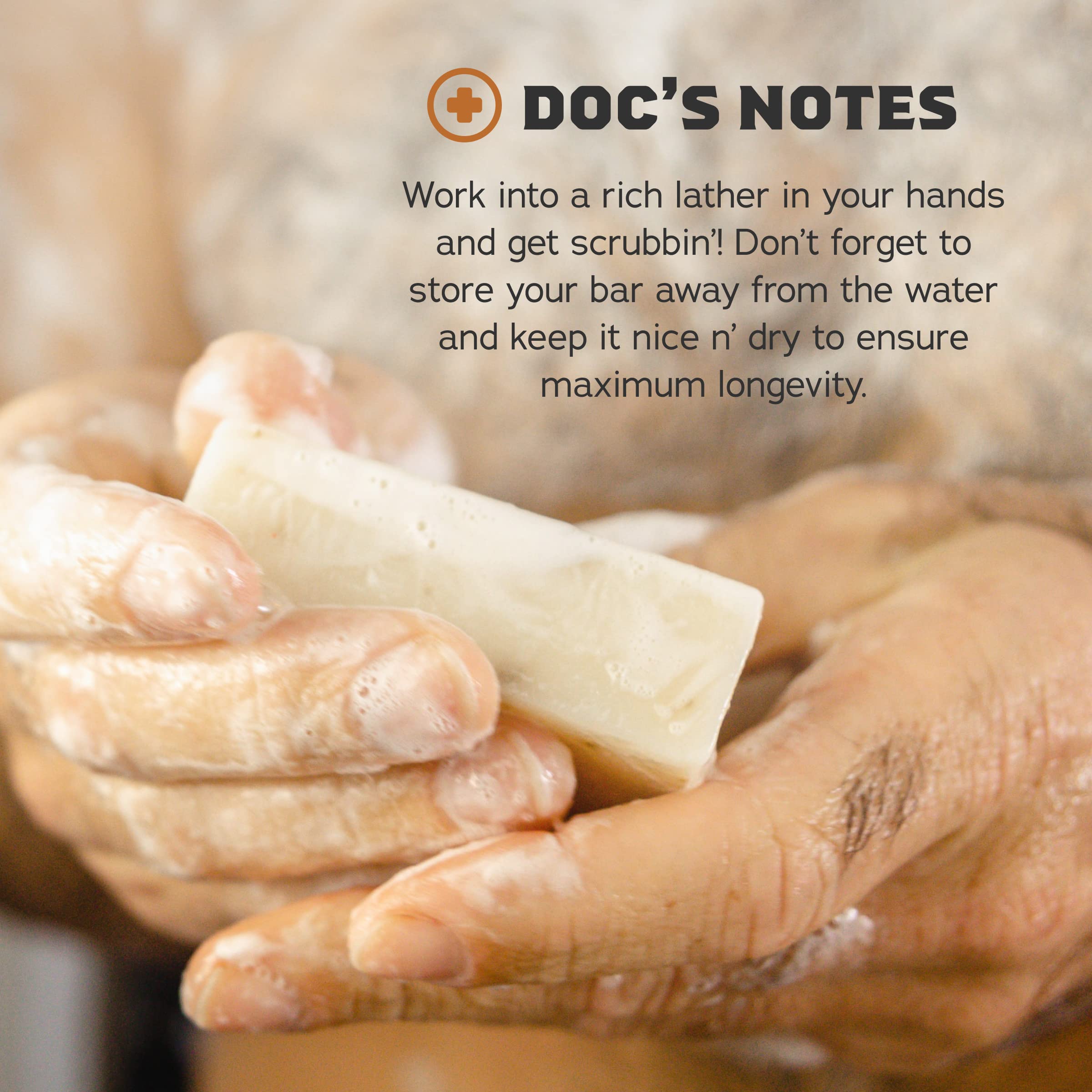 Dr. Squatch lather in hand demonstrating creamy foam and effective cleansing