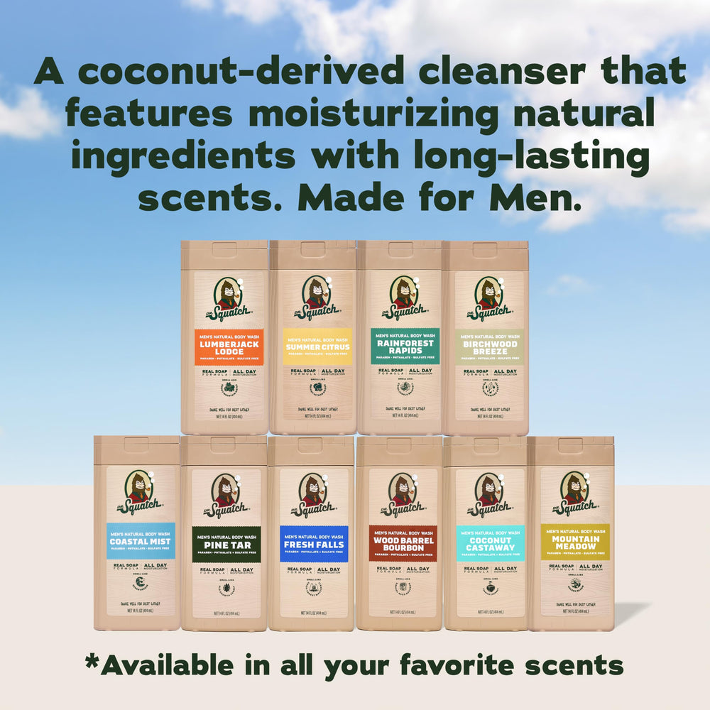 Dr. Squatch ingredients label close-up highlighting natural components
