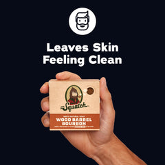 Top view of Dr. Squatch soap bar texture highlighting natural cold-process surface and grip