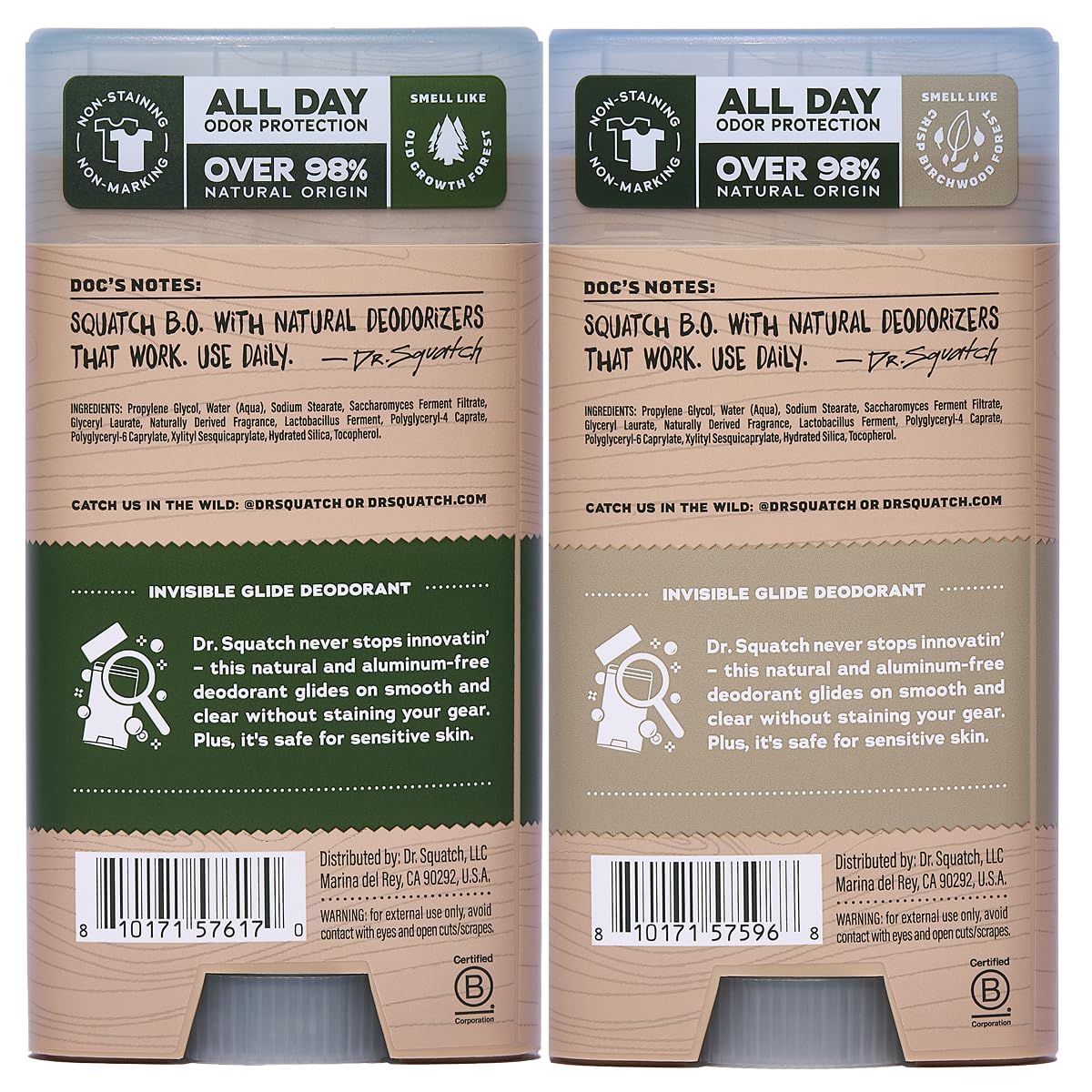 Pine and cedar branches arranged with Dr. Squatch to represent the woodsy Pine Tar scent