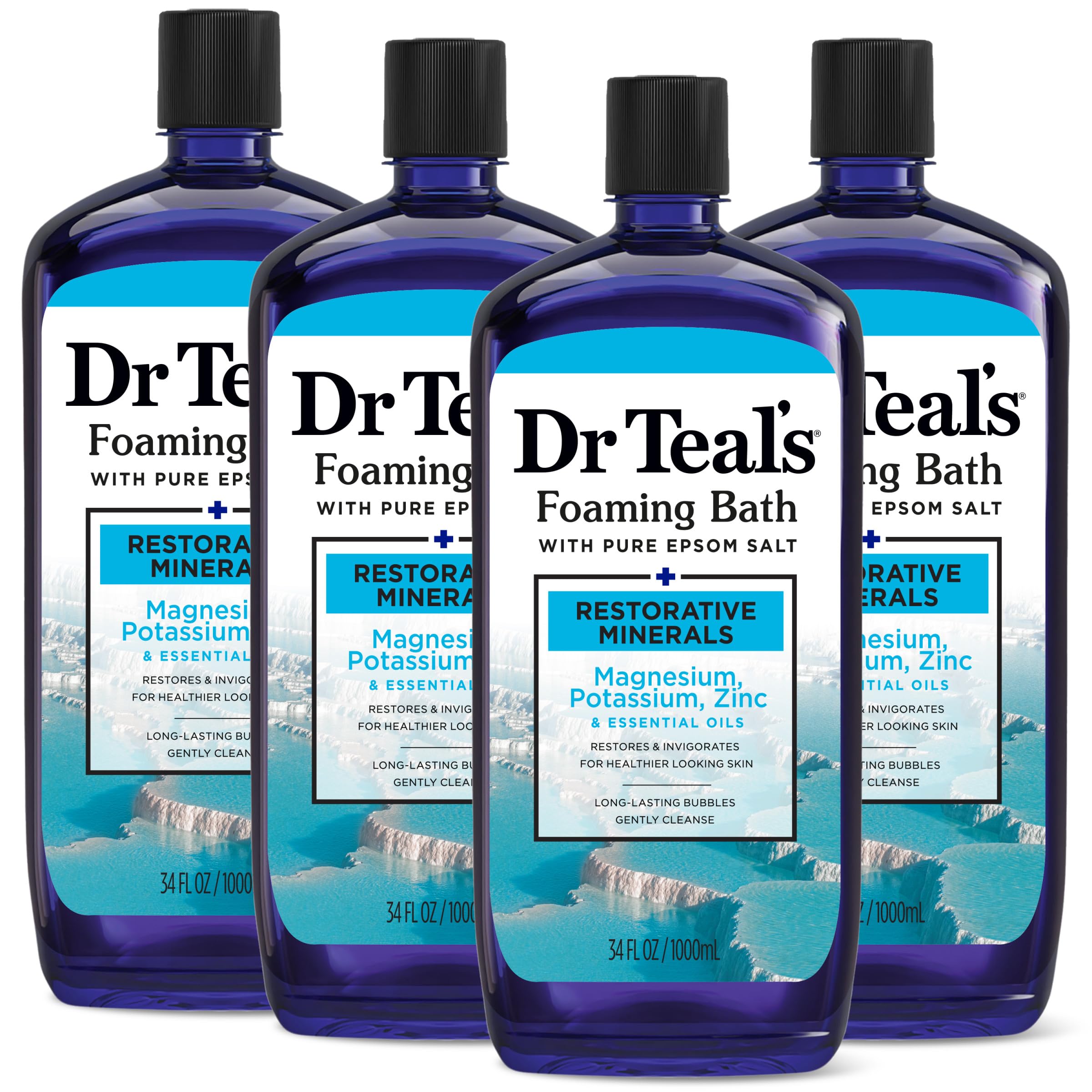 Dr Teal's front packaging showing bottle and branding for calming baths