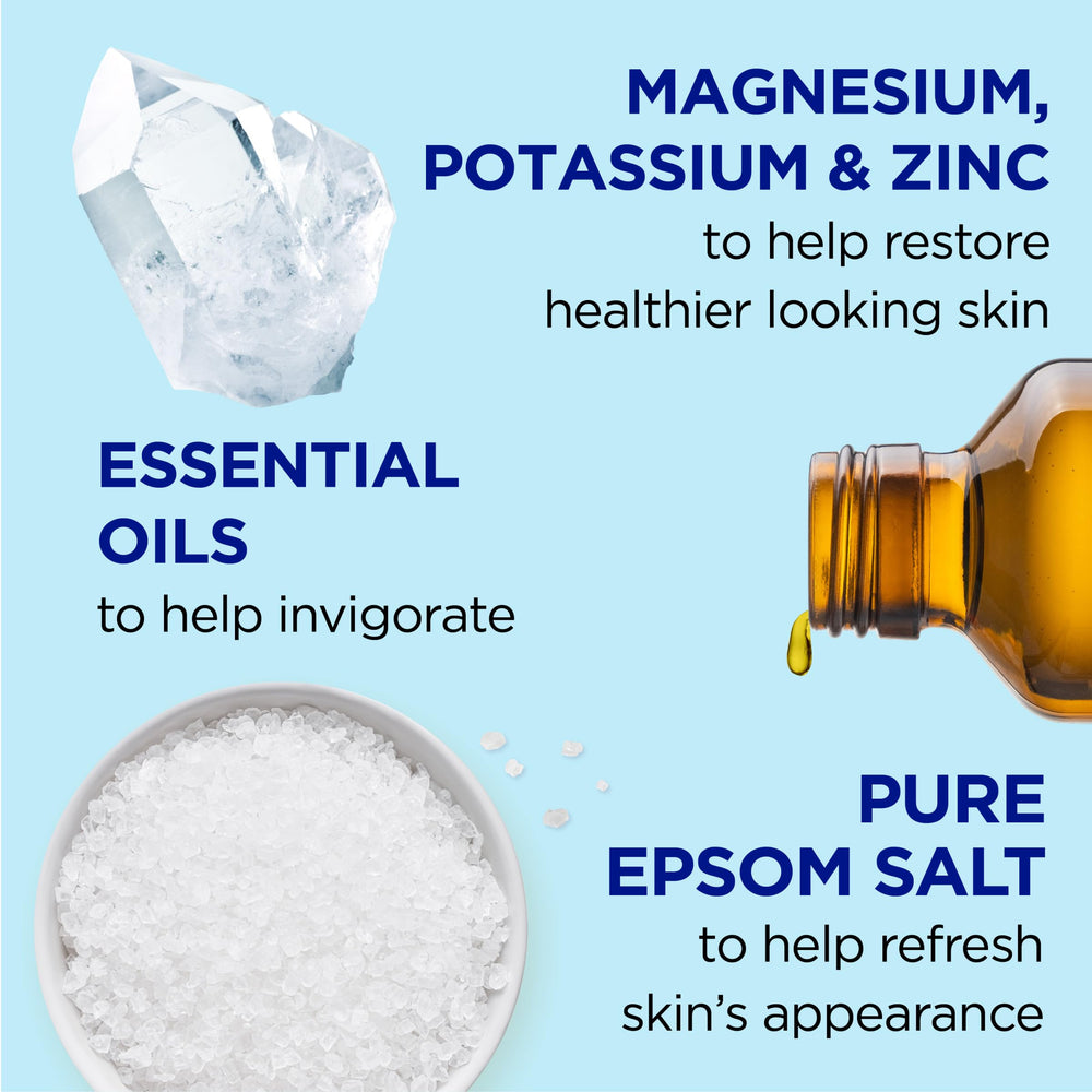 Dr Teal's pump and label close-up highlighting easy dispensing benefit