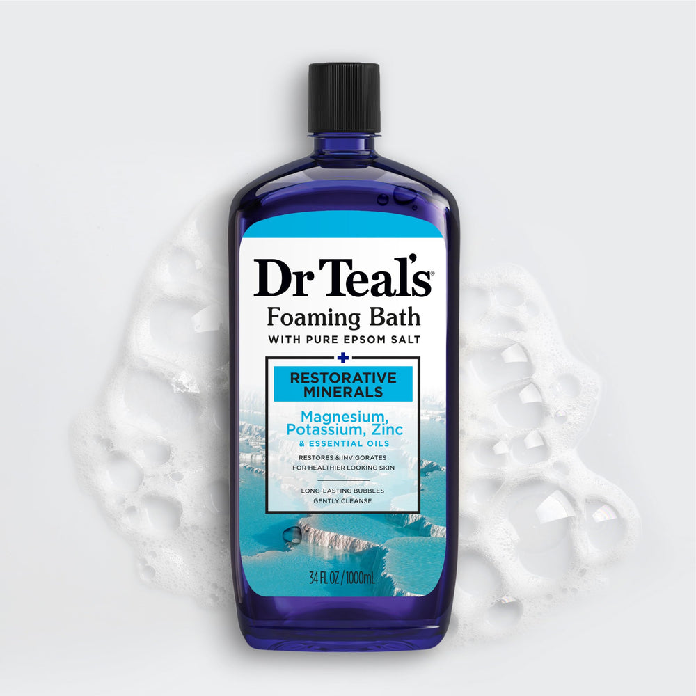 Dr Teal's four-bottle pack displaying multi-pack convenience benefit