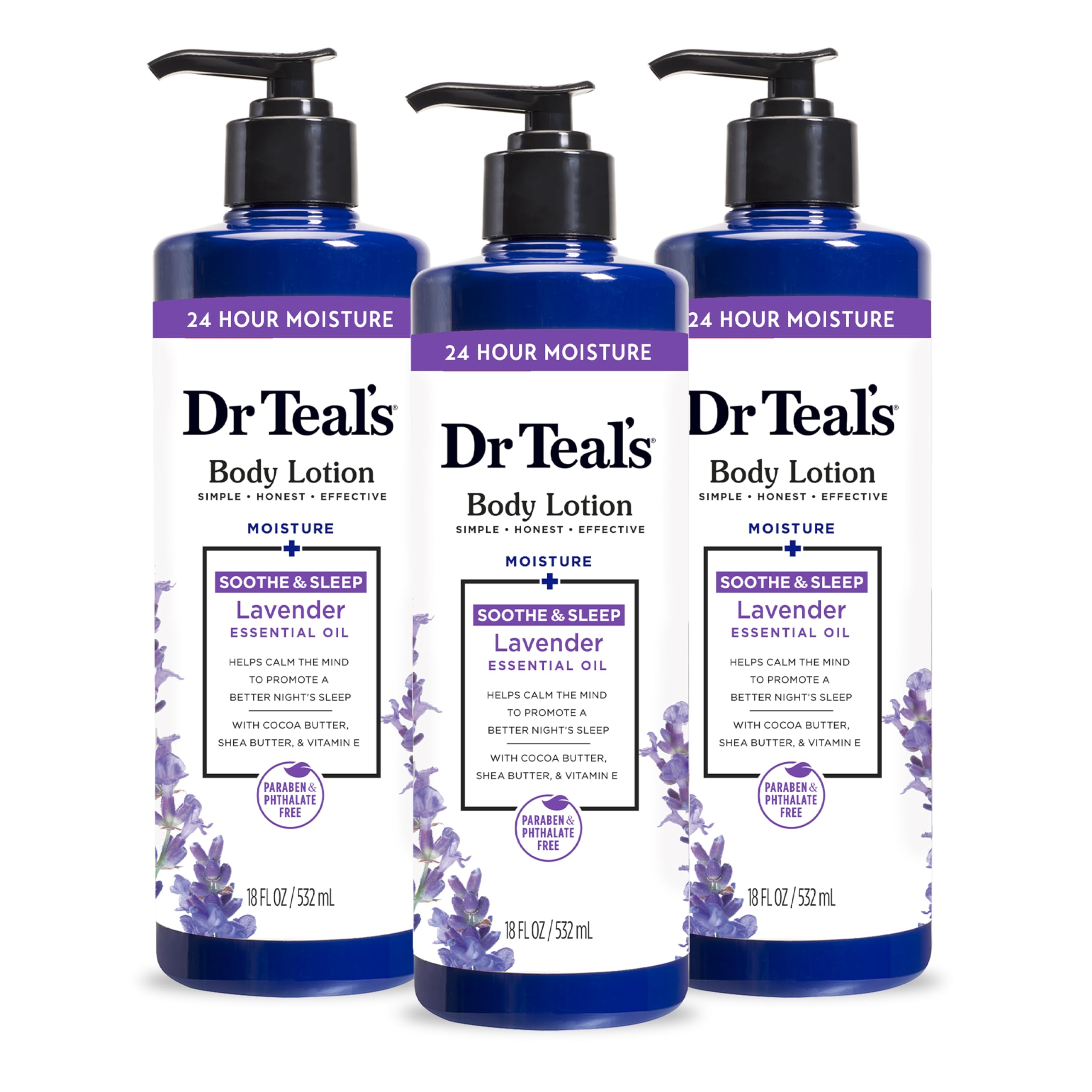 Dr Teal's triple-pack front packaging showing product and clear value
