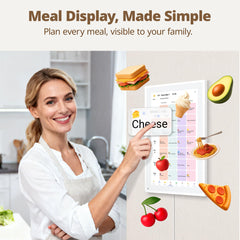 Dragon Touch mounted on kitchen wall in family setting to centralize schedules and reduce friction