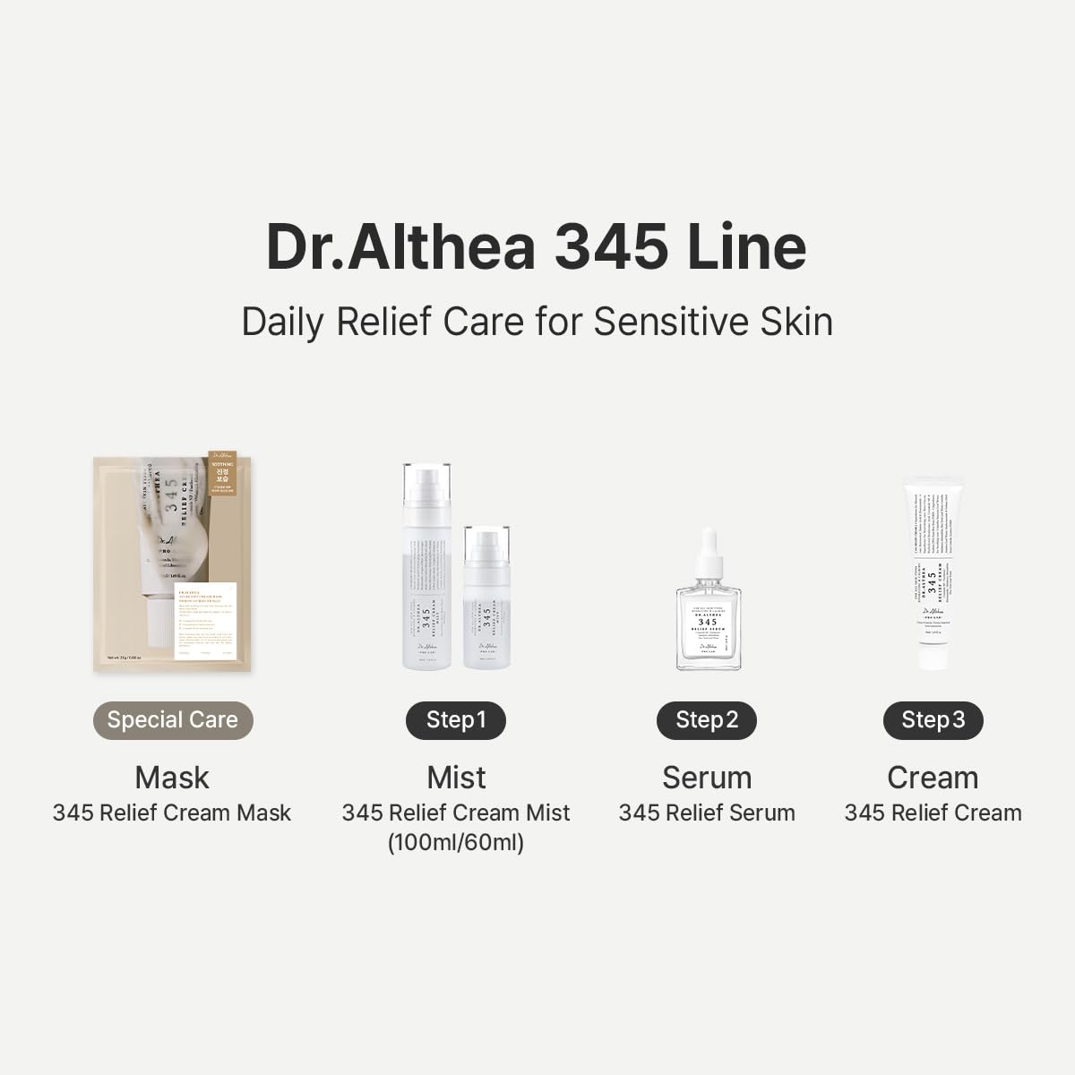Dr.Althea bottle on bathroom shelf lifestyle scene conveying daily routine benefit