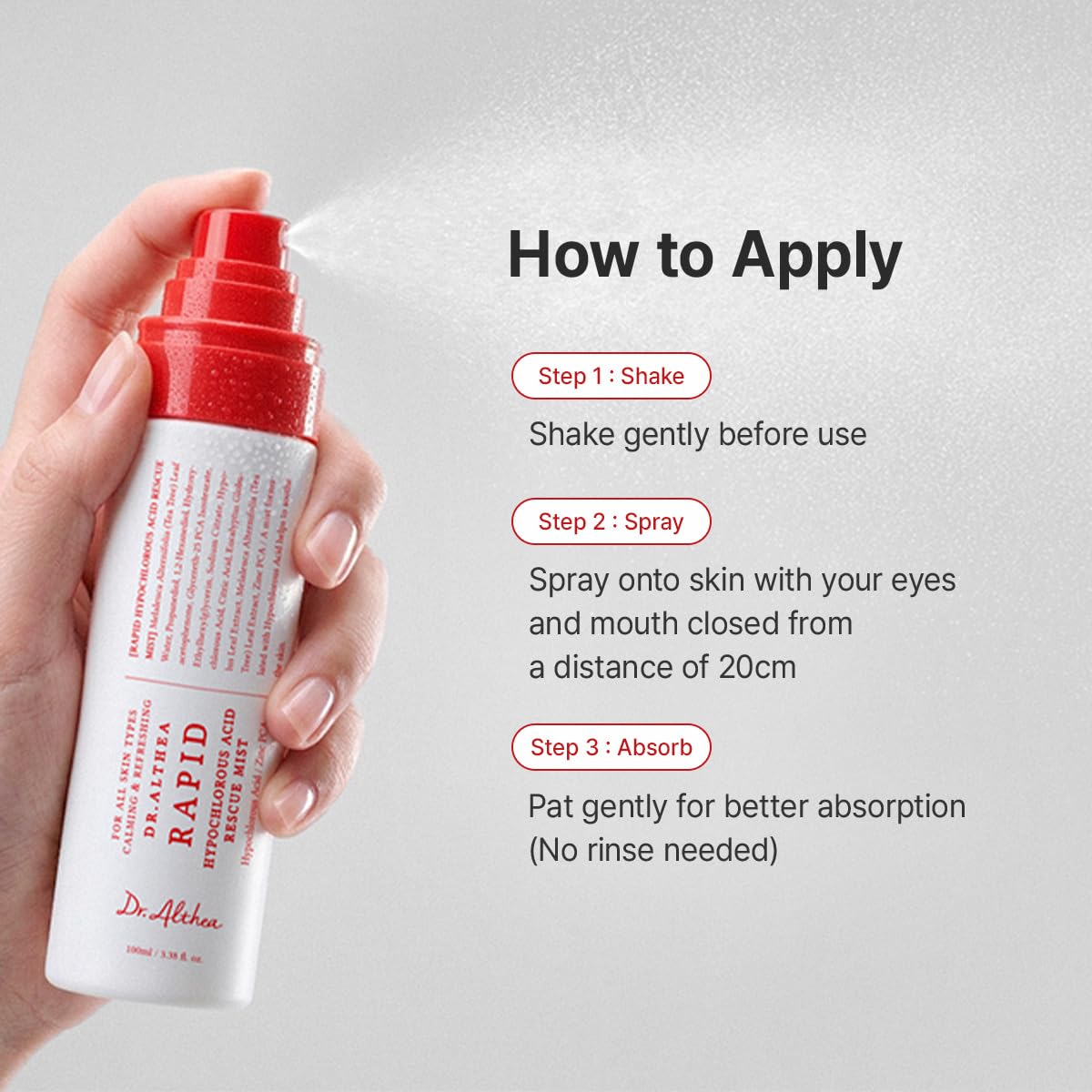 Dr.Althea used after workout illustrating cooling comfort and skin reset