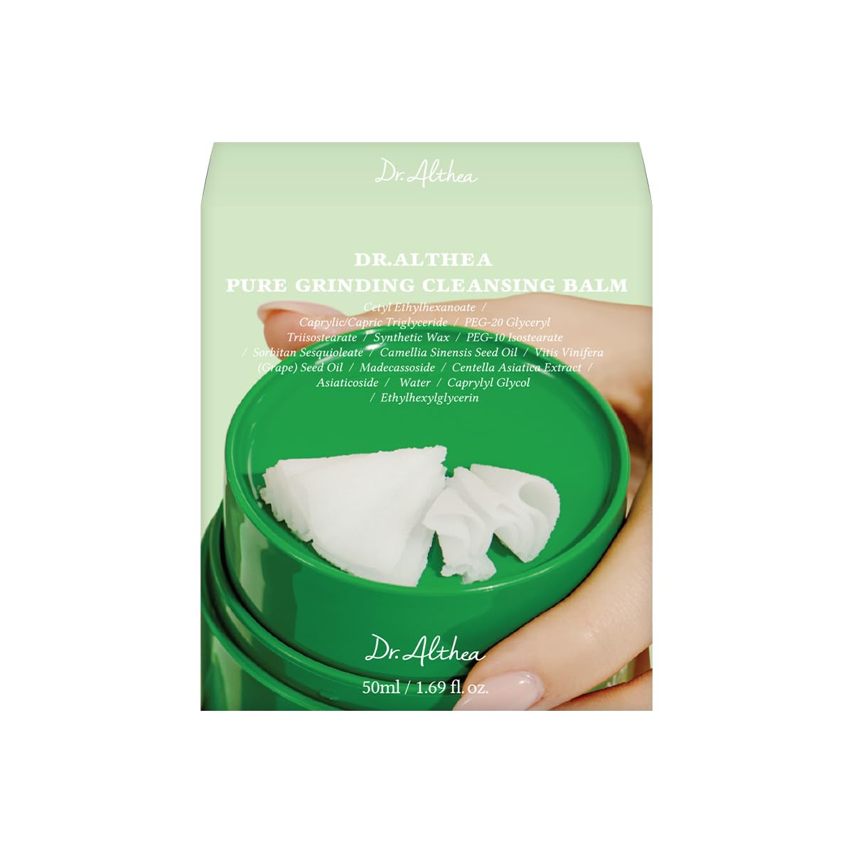 Dr.Althea grinder close-up revealing sorbet texture and easy dispensing benefit