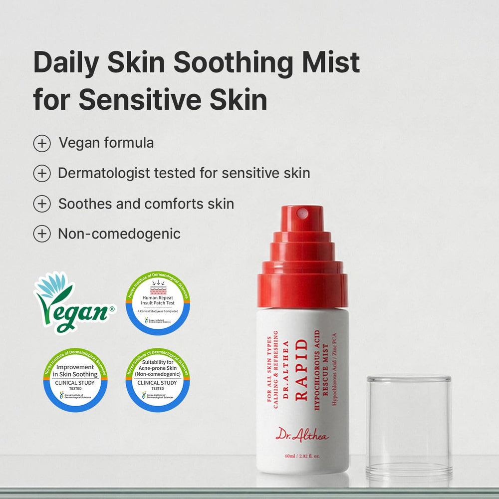 Dr.Althea mist applied over makeup to refresh skin without disturbing coverage