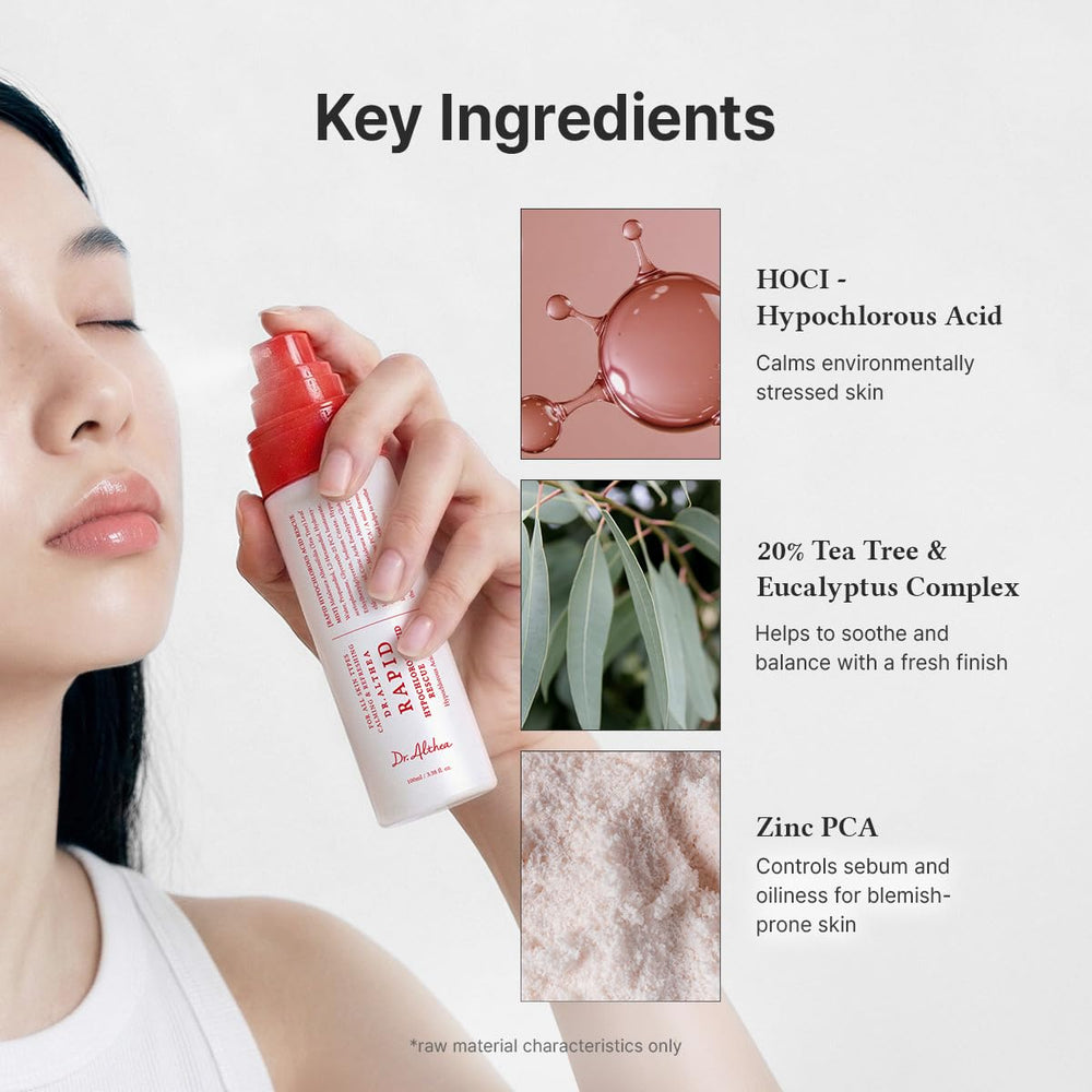 Dr.Althea droplet on skin demonstrating quick absorption and lightweight feel